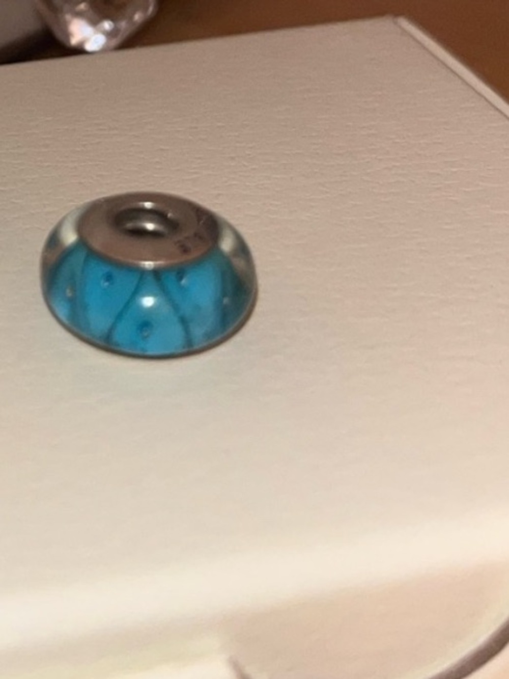 Pandora Turquoise Blue Glass Charm Bead